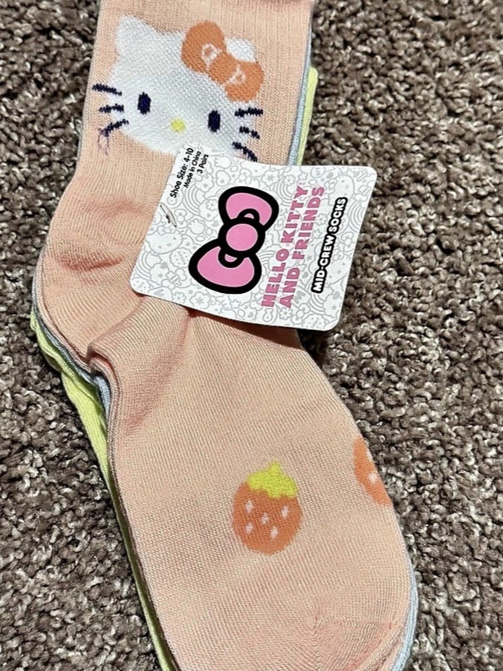 Sanrio Hello Kitty and Friends Mid-Crew Socks 3-Pack